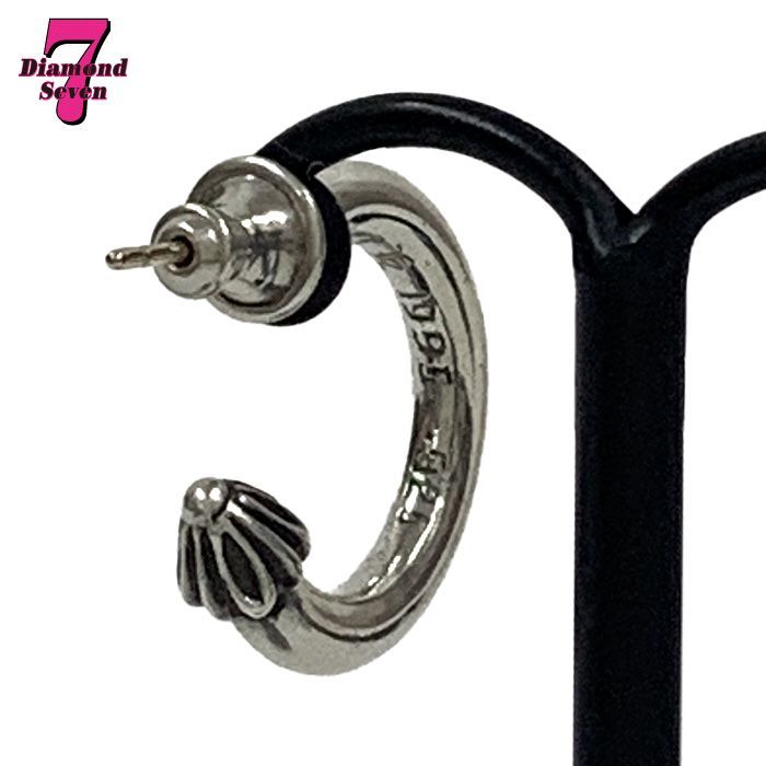 Chrome Hearts クロムハーツ プレーンフープ ピアス SV925 K14 クロスモチーフ 片耳用 シルバー メンズ レディース ユニセックス ⓪