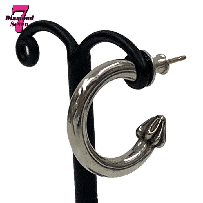 Chrome Hearts クロムハーツ プレーンフープ ピアス SV925 K14 クロスモチーフ 片耳用 シルバー メンズ レディース ユニセックス ⓪