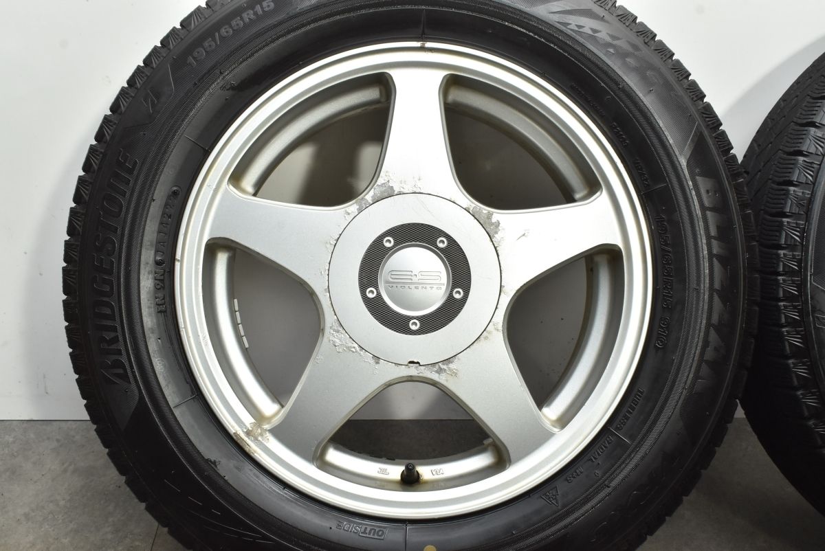  スタッドレス ヴィオレント ES 15 in 6 5 J 45 PCD 100 114 3 ブリヂストン ブリザック VRX 195 65 R ノア ヴォクシー セレナ 15インチ タイヤ ホイールセット