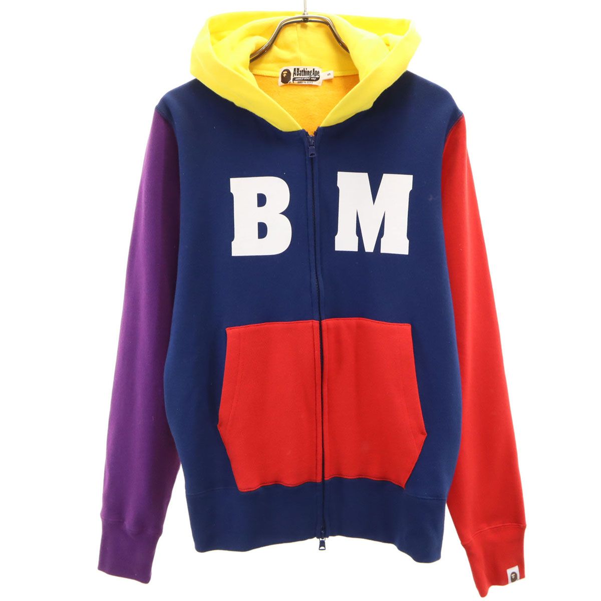 A BATHING APE アベイシングエイプ 長袖 ジップパーカー S ブルー 