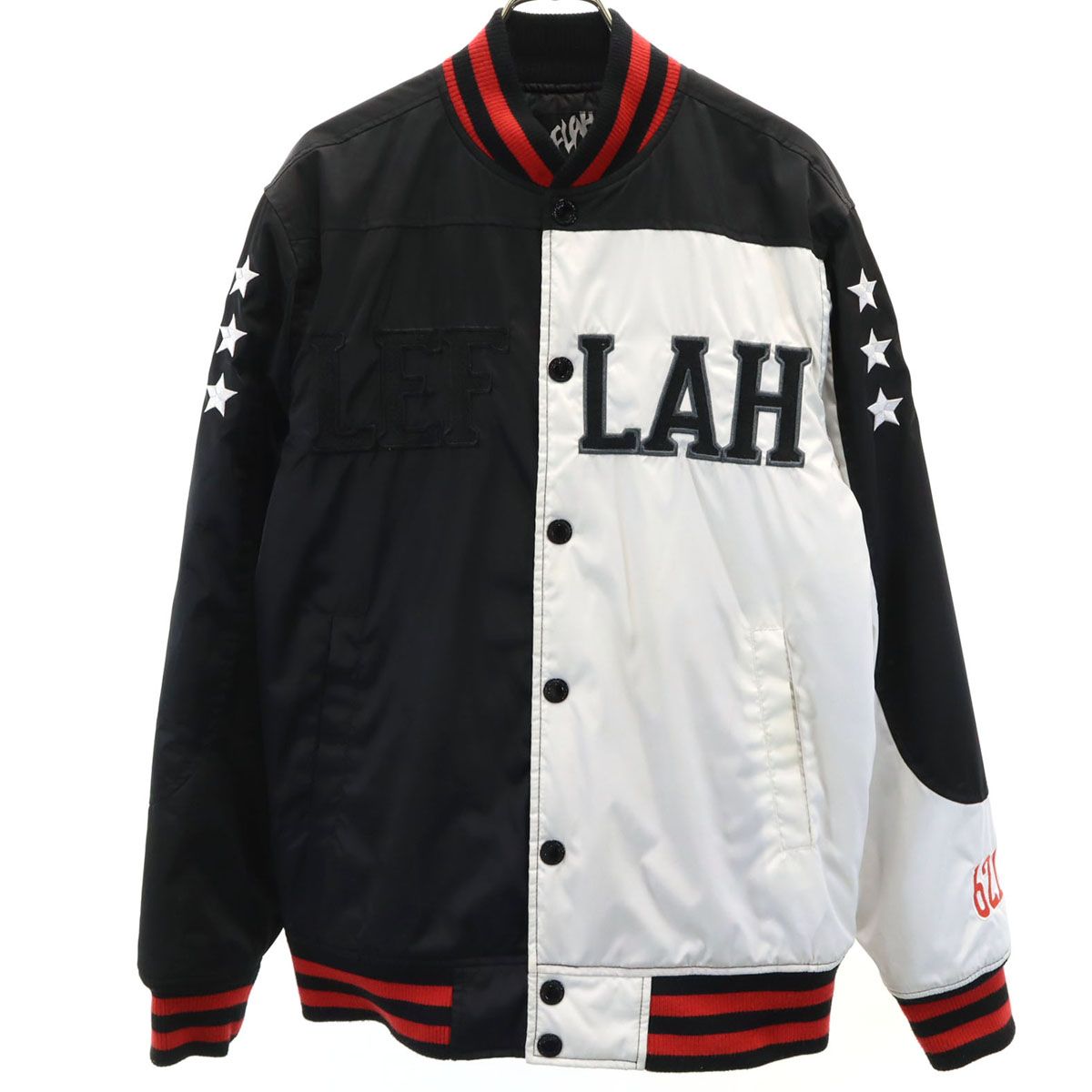 LEFLAH レフラー 中綿 スタジャン L ブラック系 メンズ 古着