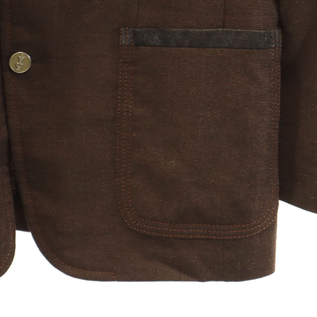 LANVIN ランバン テーラードジャケット 50 ブラウン メンズ 古着