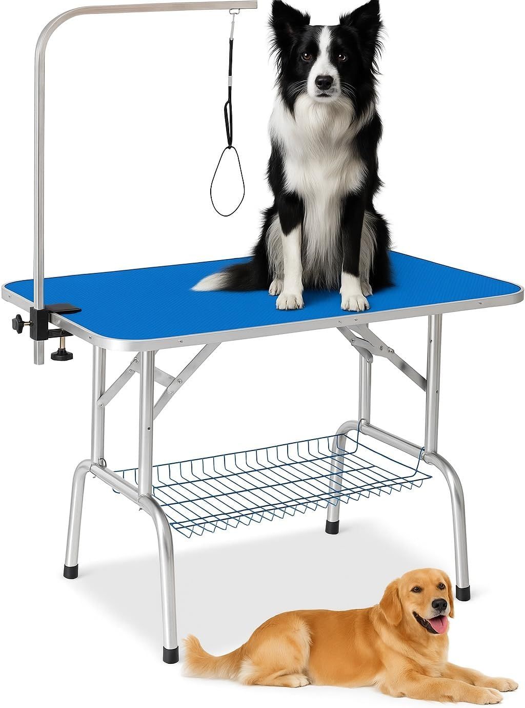 数量 TUIYIDUO トリミングテーブル 折りたたみ グルーミングテーブル 台面116x60cm 耐荷重150kg 滑り止め リミングペット用 シャンプーカット ブロー ブラッシング 爪切り バリカン 小型犬 中型犬 大型犬に対応 自宅用 業務用 ブル