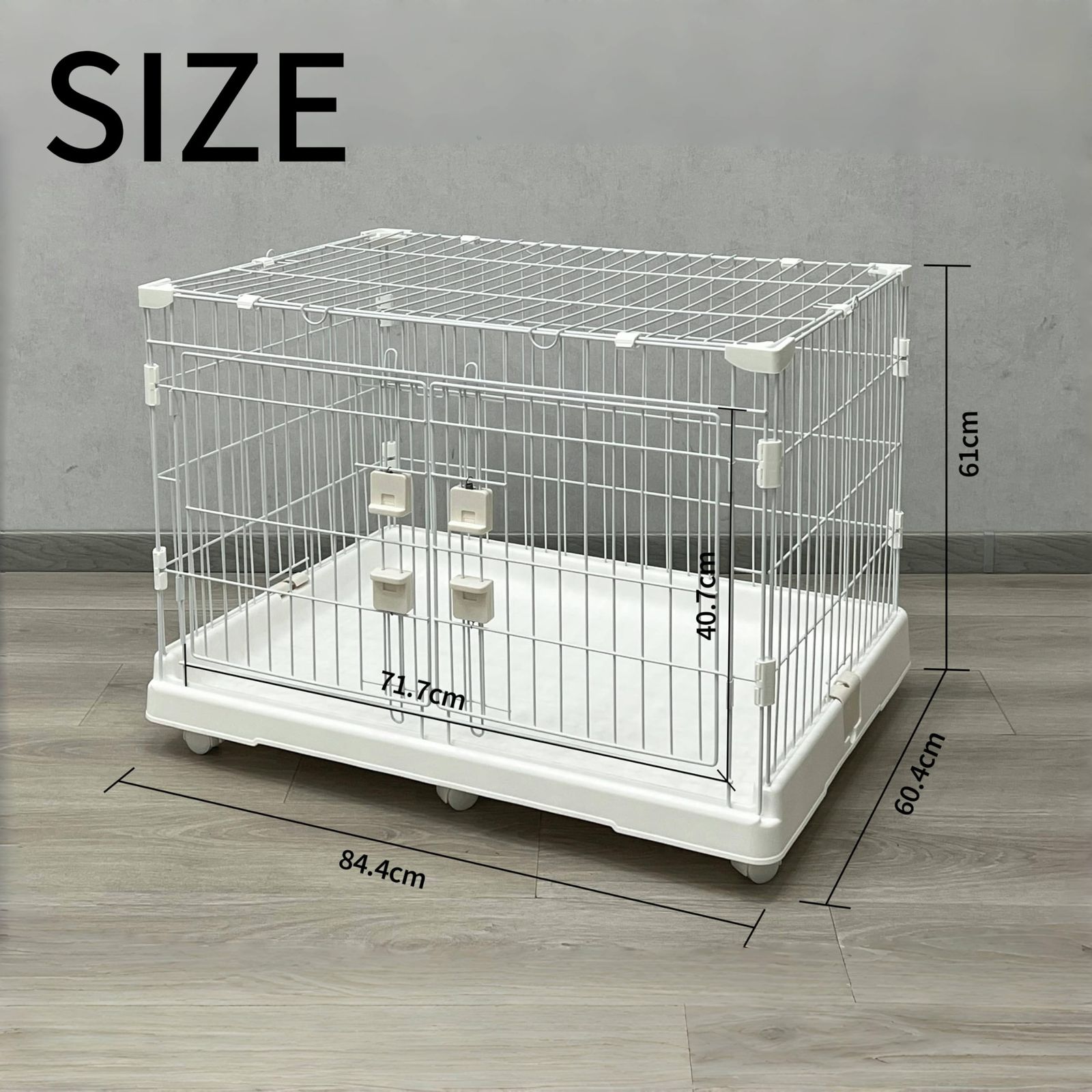 数量 N S ペットケージ 小型犬 猫用 室内用 キャスター付き トレー付き ゲージ 小動物用 サークル 安定感ある一体型構造 組立簡単 M 84 60 5 cm グリーン その他 猫用品 ペット用品