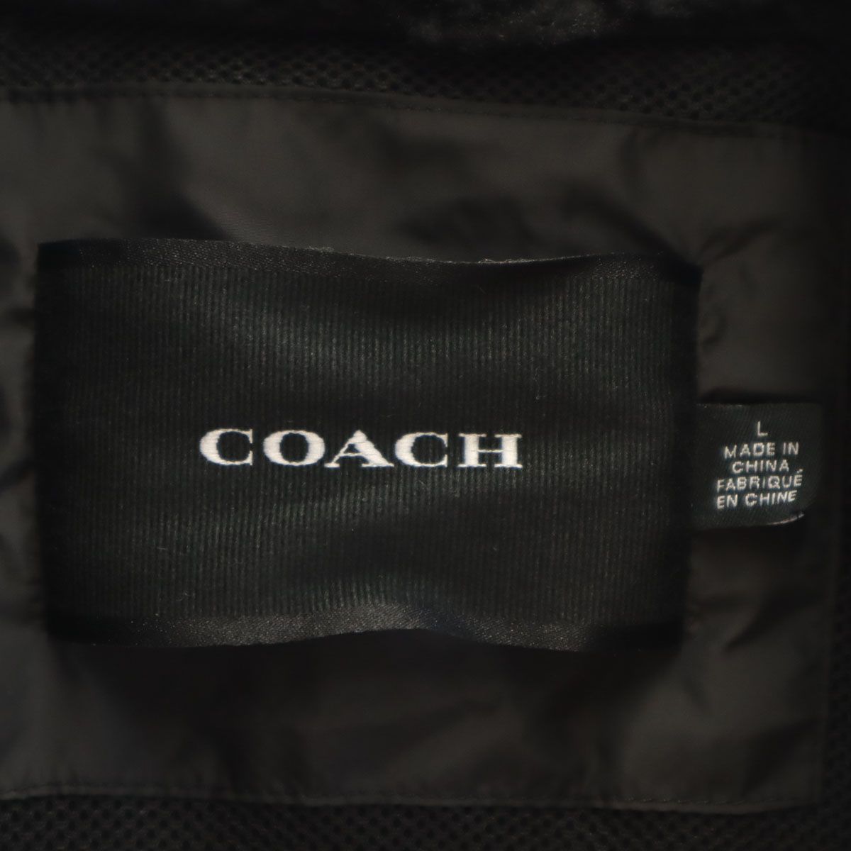COACH コーチ ノベルティ シェルパ ベスト L ブラック CW690 ボア 