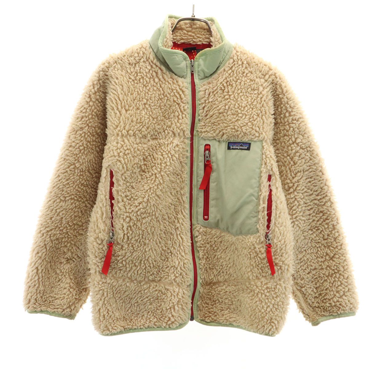 patagonia パタゴニア フリースジャケット M 10 ベージュ 85558 アウトドア キッズ 古着