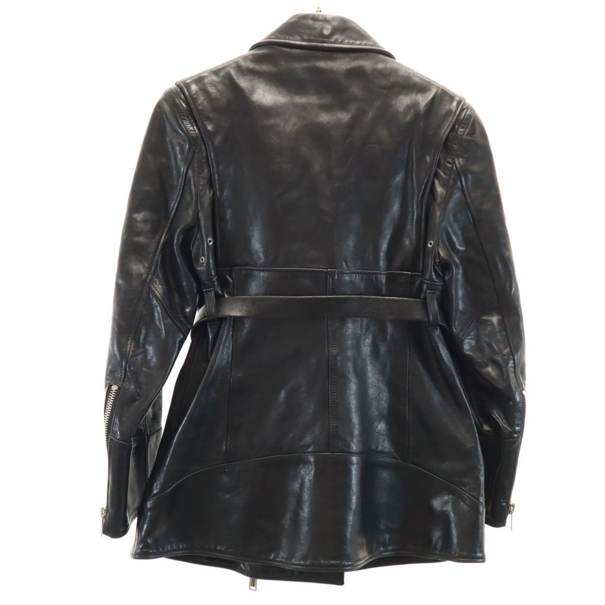 AKIRANAKA アキラナカ 馬革 レザー ダブルライダースジャケット 1 ブラック レディース 古着