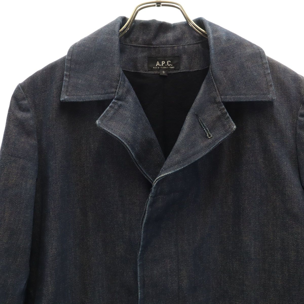 A.P.C. アーペーセー 日本製 ロング デニムコート S インディゴ 裏ウール レディース A.P.C. アーペーセー 日本製 ロング デニムコート S インディゴ 裏