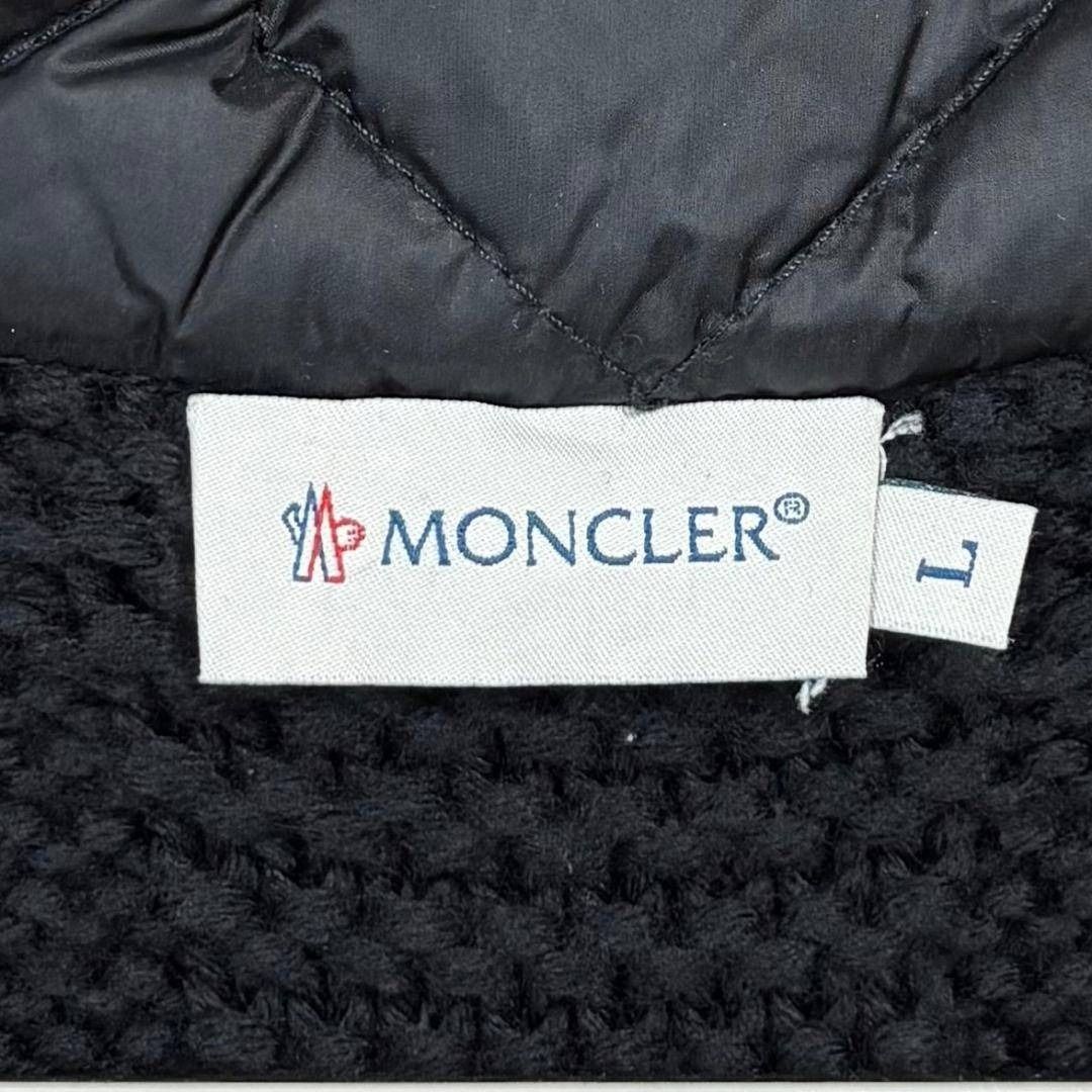MONCLER ロゴケーブルニットジャケット ダウン マグリア ブラック KANDAIZUMI_COM