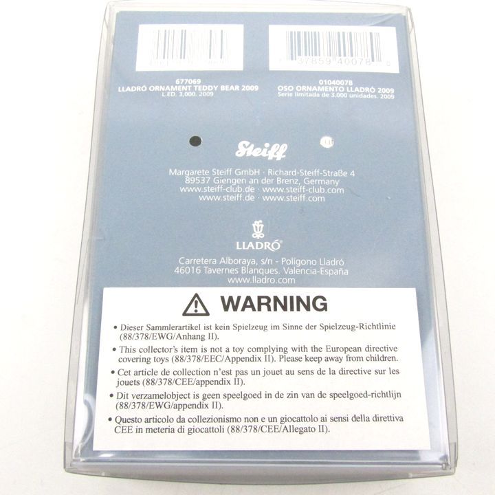 シュタイフ × リヤドロ 2009 オーナメント テディベア ぬいぐるみ クリスマス インテリア 雑貨 Steiff