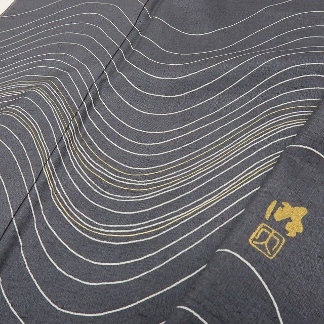 六花-RIKKA- 正絹 染織作家 大島明落款 紬訪問着 着物 A 3906