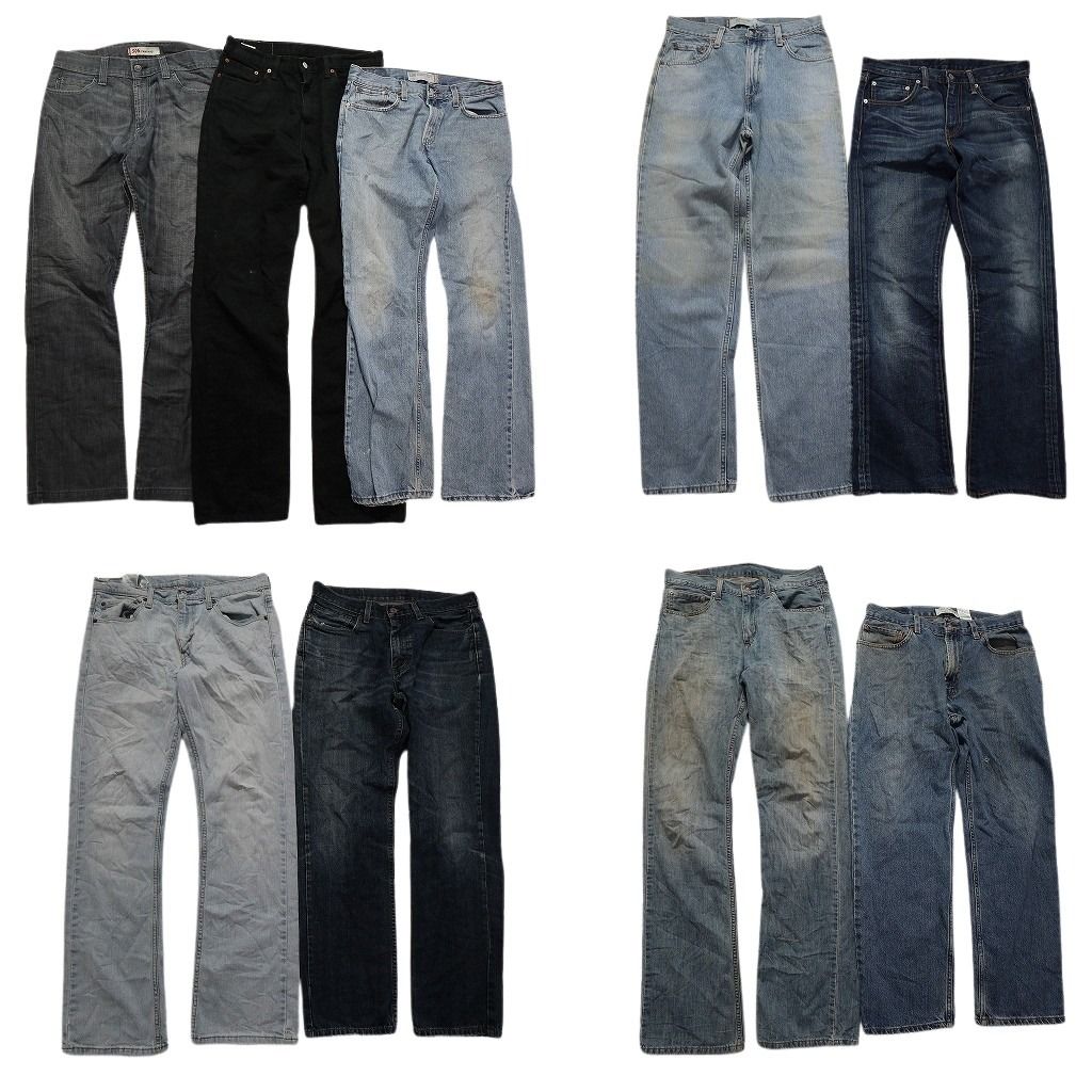 B品 古着卸 リーバイス 品番MIX デニム パンツ 9枚セット メンズ 30 31 32 34 506 550 751 ブラック 古着 NC5163