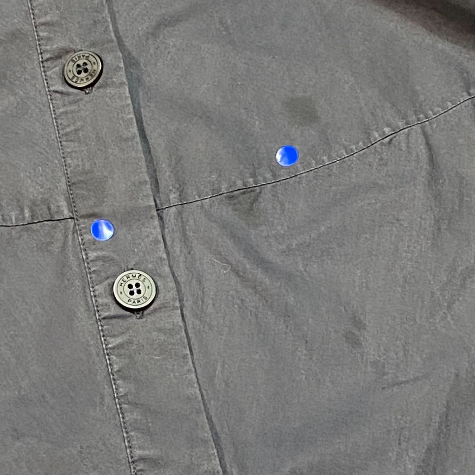 HERMES エルメス パリス 襟付き ノースリーブ シャツ 36 ネイビー KT 60-D 6-KG