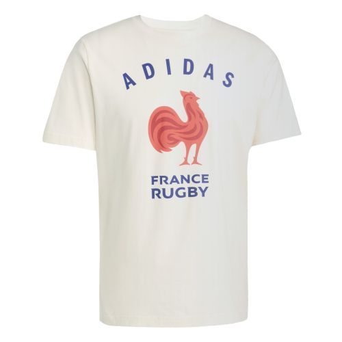 アディダス ラグビー フランス代表 FFR 2025 2026 レッド ルースター グラフィック Tシャツ チョーク ホワイト 白 赤 レッド 公式モデル 日本未発売