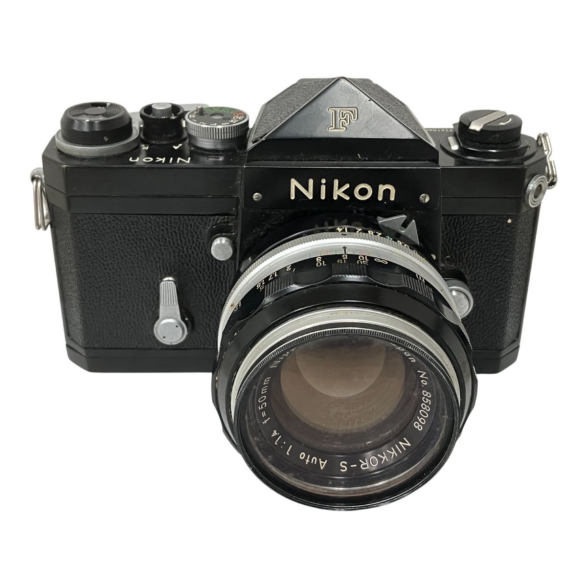  Nikon F アイレベル ブラック フィルム カメラ ボディ NIKKOR S Auto 1 4 50 mm レンズ ニコン 一眼レフカメラ(フィルム) フィルムカメラ