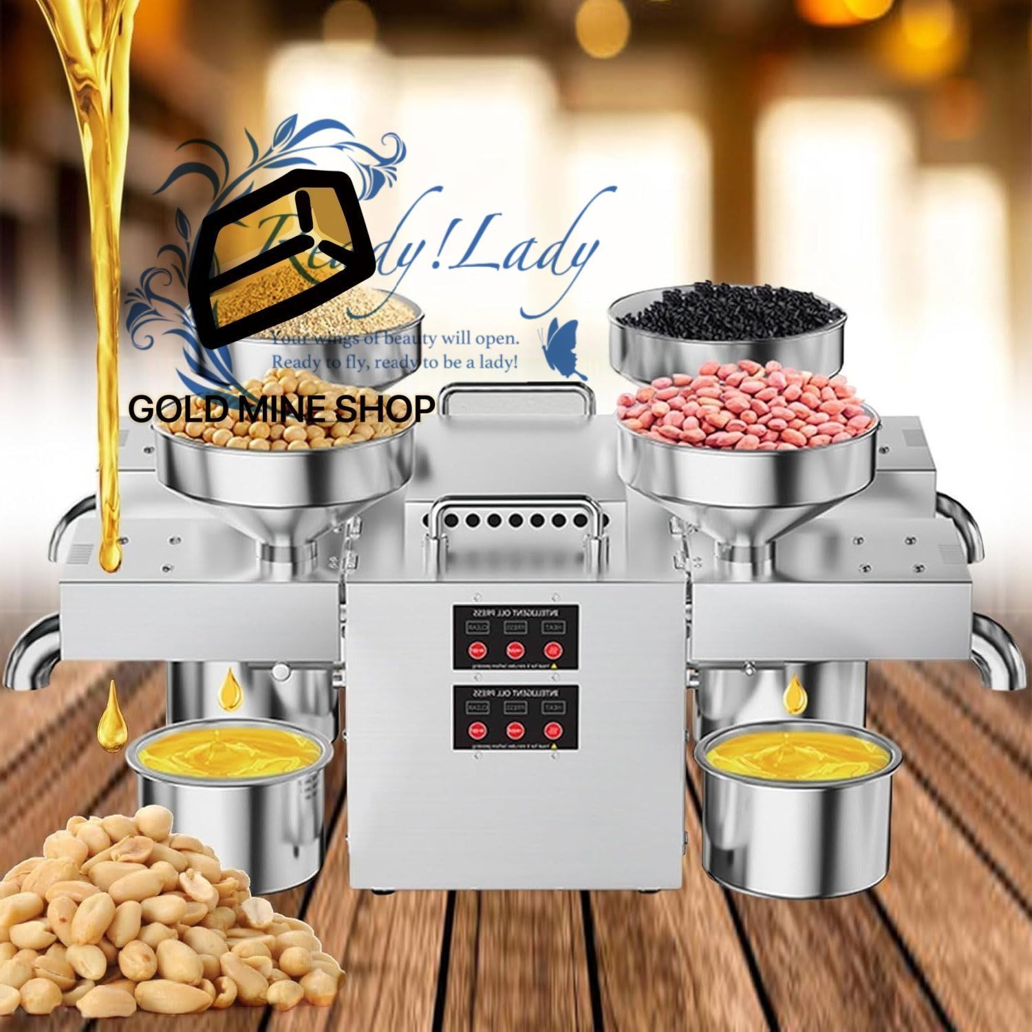 4アウトレット商業オイルエクスペラー 2400Wステンレス鋼自動オイルプレス機 ホット-コールドデュアルモード プレス速度12-25kg h