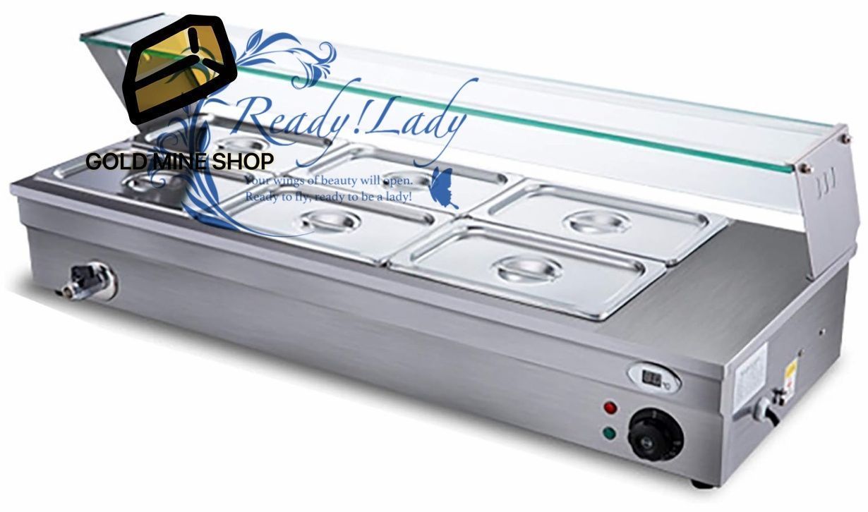 業務用フードウォーマー 2000W電気カウンタートップフードウォーマー ステンレススチールフードスチームテーブル 自動フードスープ保温機 レストラン用多機能ウォーマーマシン 30?85℃