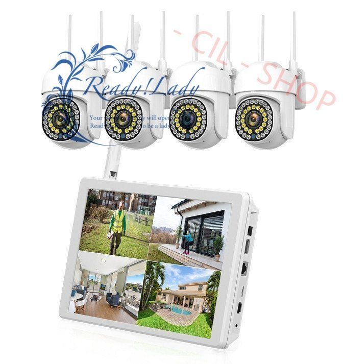 2025最新モデル 防犯カメラセット4台カメラ 500万画素 屋外IP66防水 遠隔監視-動体検知 暗視撮影 ディスプレイが付いています ハードディス