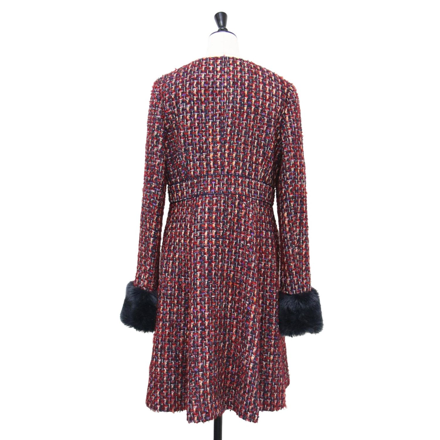 TOCCA トッカ ツイードコート MISS HEPBURN モヘヤ 赤 6 TOCCA トッカ コート レッド系 サイズ:4(L) | ミス ヘップバーン