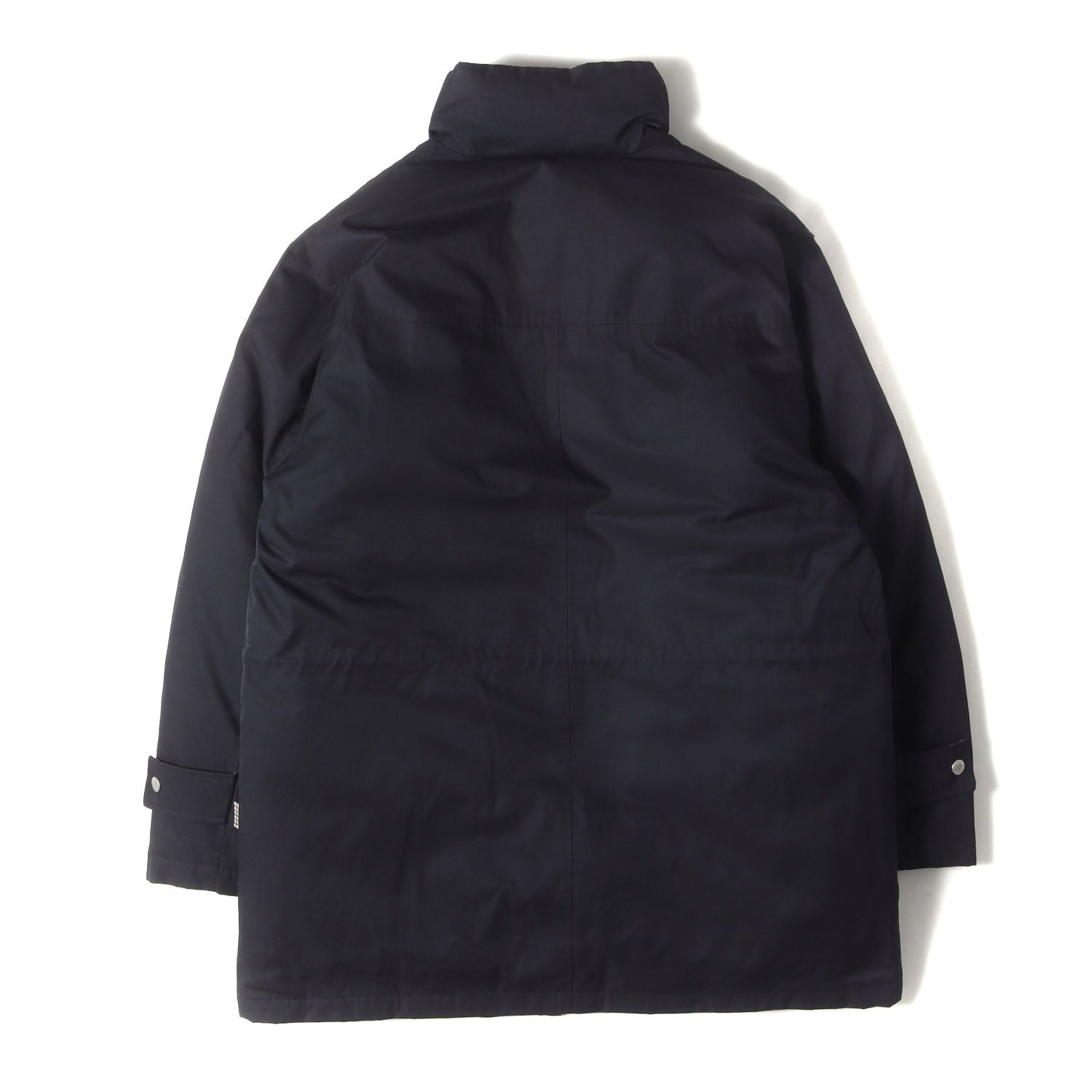 Aquascutum アクアスキュータム コート ネイビー 紺 サイズ L ポリエステル コットン フルジップ ダウンコート アウター ジャケット 上着 メンズ