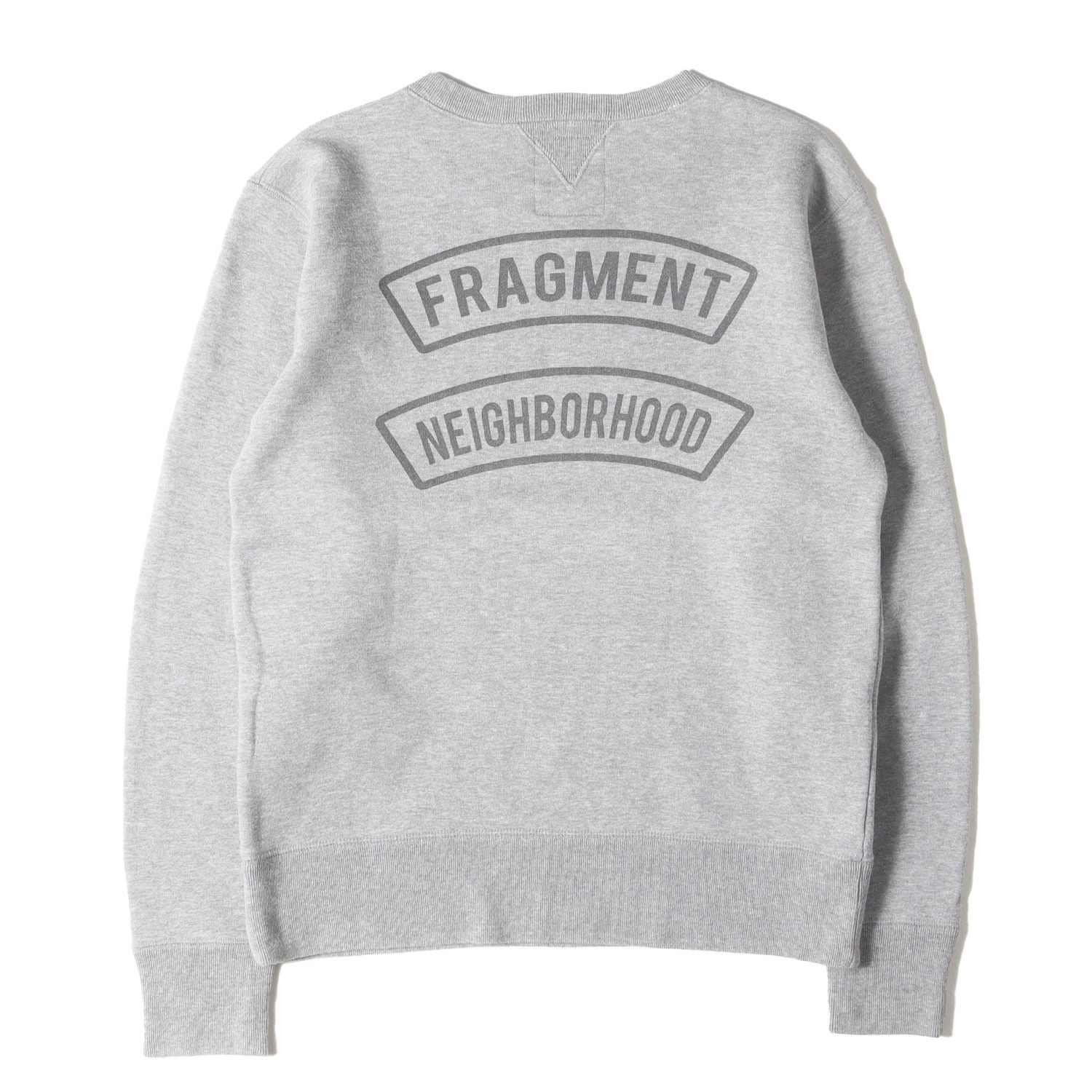 NEIGHBORHOOD ネイバーフッド スウェット グレー サイズ:S | fragment design サンダー&スカル スウェットシャツ (NHFR CLUB / C-CREW. LS) | トップス トレーナー | コラボ【メンズ】【中古】 NEIGHBORHOOD ネイバーフッド スウェット グレー サイズ:S | fragment