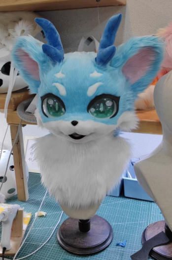 着ぐるみ ケモノ体 フルスーツ セット NO.58 青 ドラゴン 犬 全頭ヘッド ファースーツ ぬいぐるみ コスプレ コスチューム