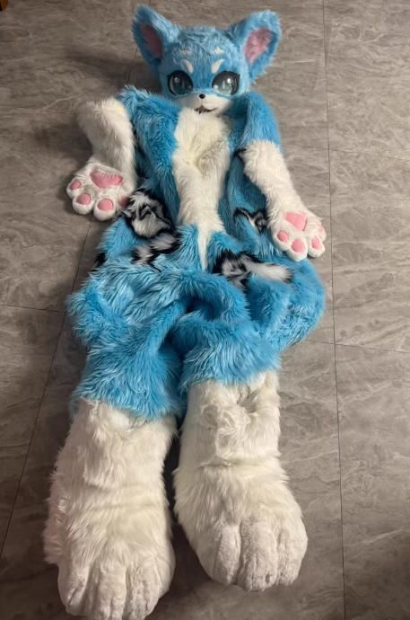 着ぐるみ ケモノ体 フルスーツ セット NO.58 青 ドラゴン 犬 全頭ヘッド ファースーツ ぬいぐるみ コスプレ コスチューム