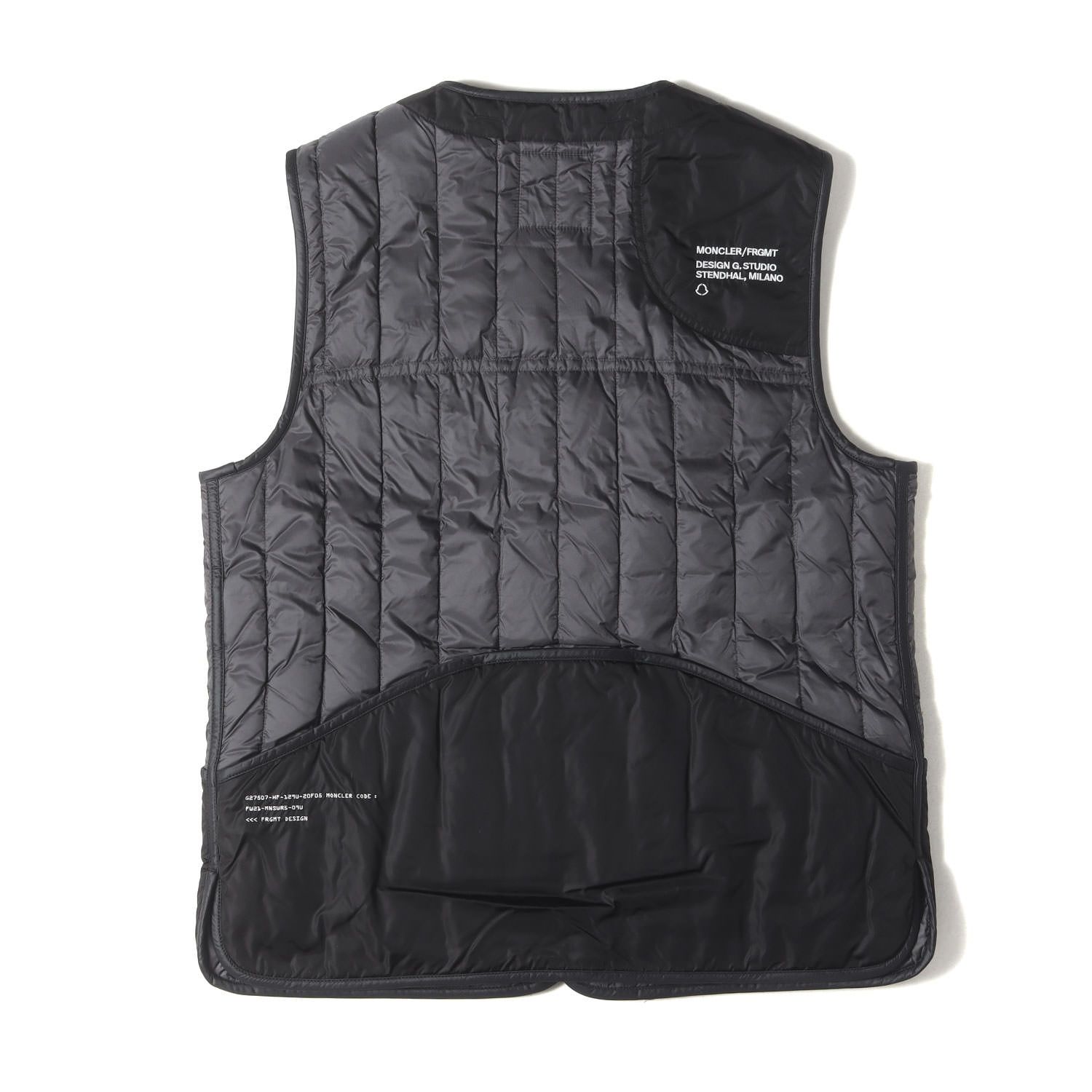 MONCLER モンクレール ベスト グレー ブラック サイズ 3 21AW fragment design バイ ダウンベスト DALIM GILET G209U1A00010 5396Q イタリア製 コラボ メンズ