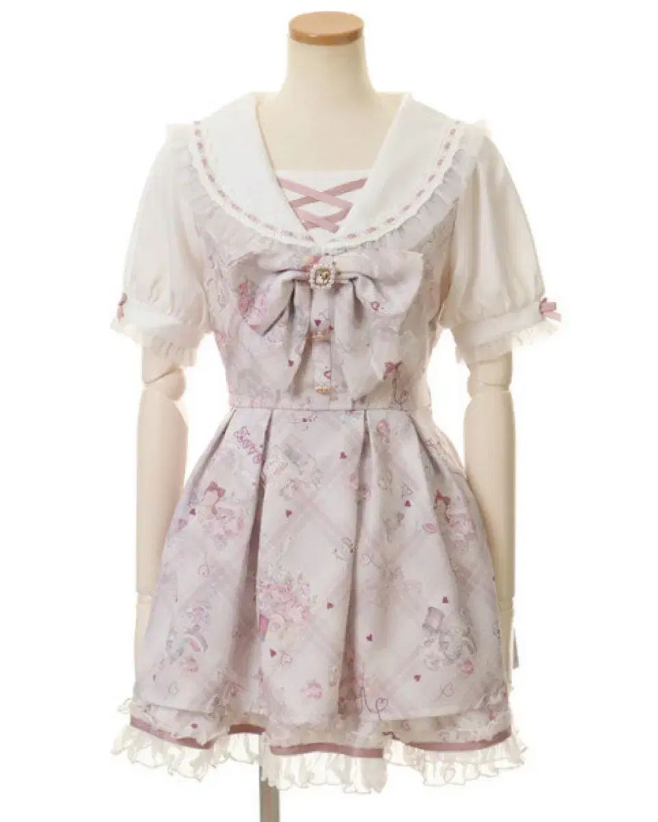 リズリサ lizlisa ソーイングベア セットアップ 半袖 ピンク