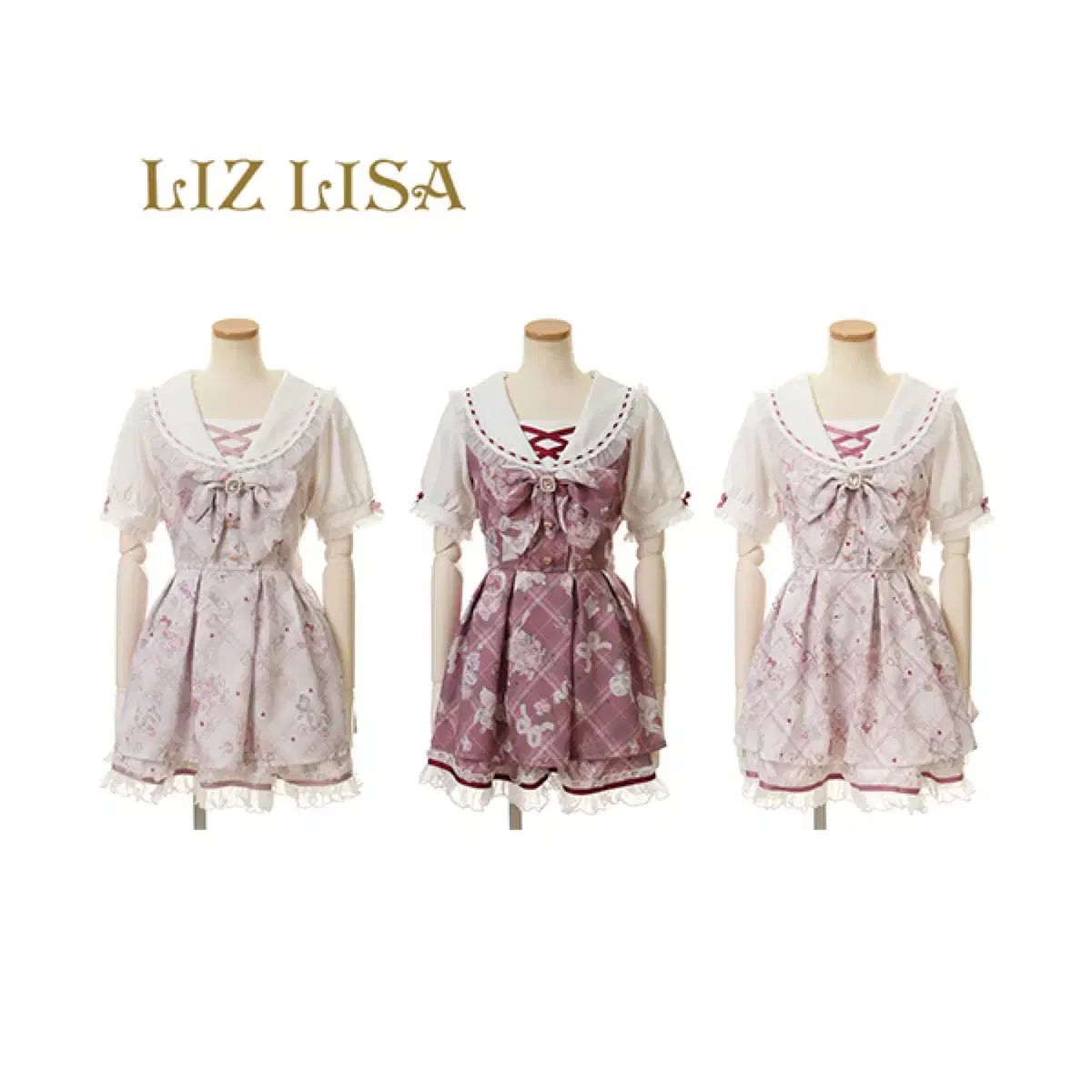 リズリサ lizlisa ソーイングベア セットアップ 半袖 ピンク MAAHADDERANG_COM