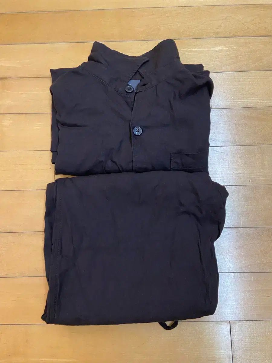 H-M コットンブレンドパジャマシャツ-パンツ XS