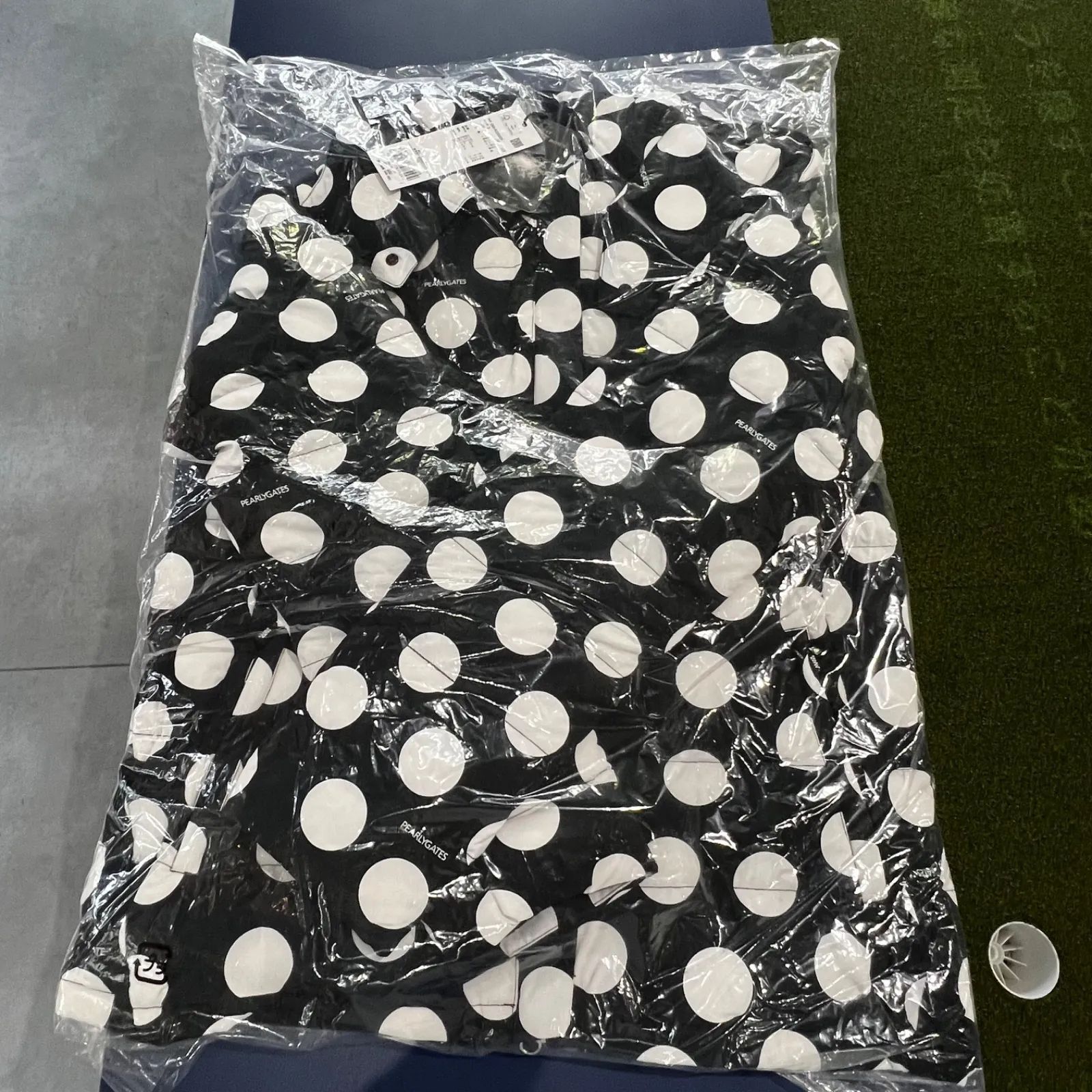 PEARLY GATES NYストレッチタフタフーディダウンジャケット ランダムドット柄 サイズ２ L LLC-HASEGAWATOSO_COM