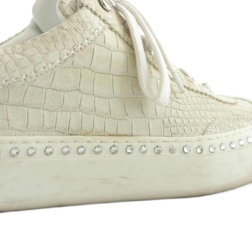 ジミーチュウ JIMMY CHOO スニーカー レザー クロコ型押し ローカット
