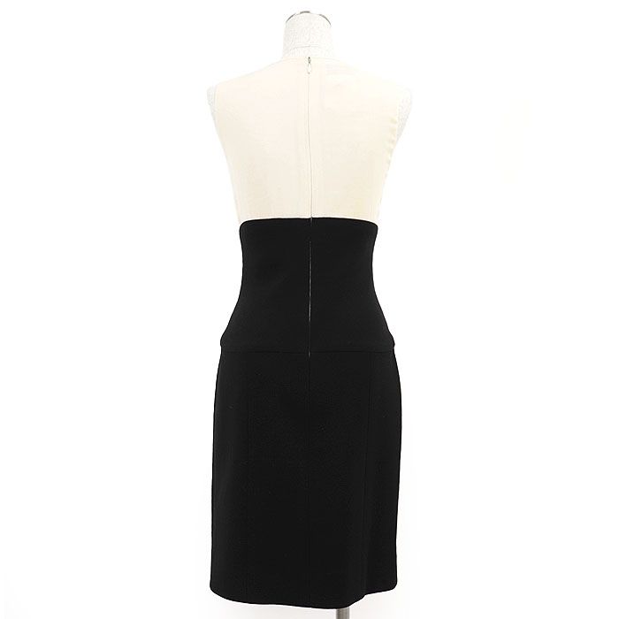  CHANEL シャネル ブティック セットアップ 28939 ジャケット × ワンピース COCOマーク ロゴ ボタン 1 B ウール プリーツ シルク 切り替え レディース 36 ブラック ベージュ 黒 フランス製 その他 その他