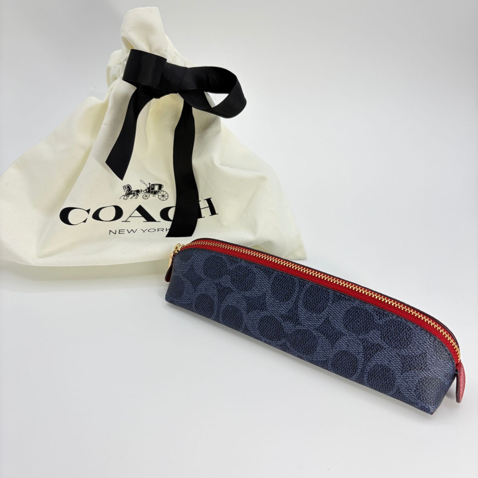 未使用品】 COACH コーチ ペンシル ケース・シグネチャー キャンバス