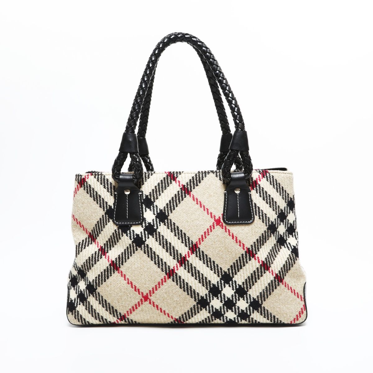 BURBERRY バーバリー ショルダーバッグ ウール レザー ノバチェック