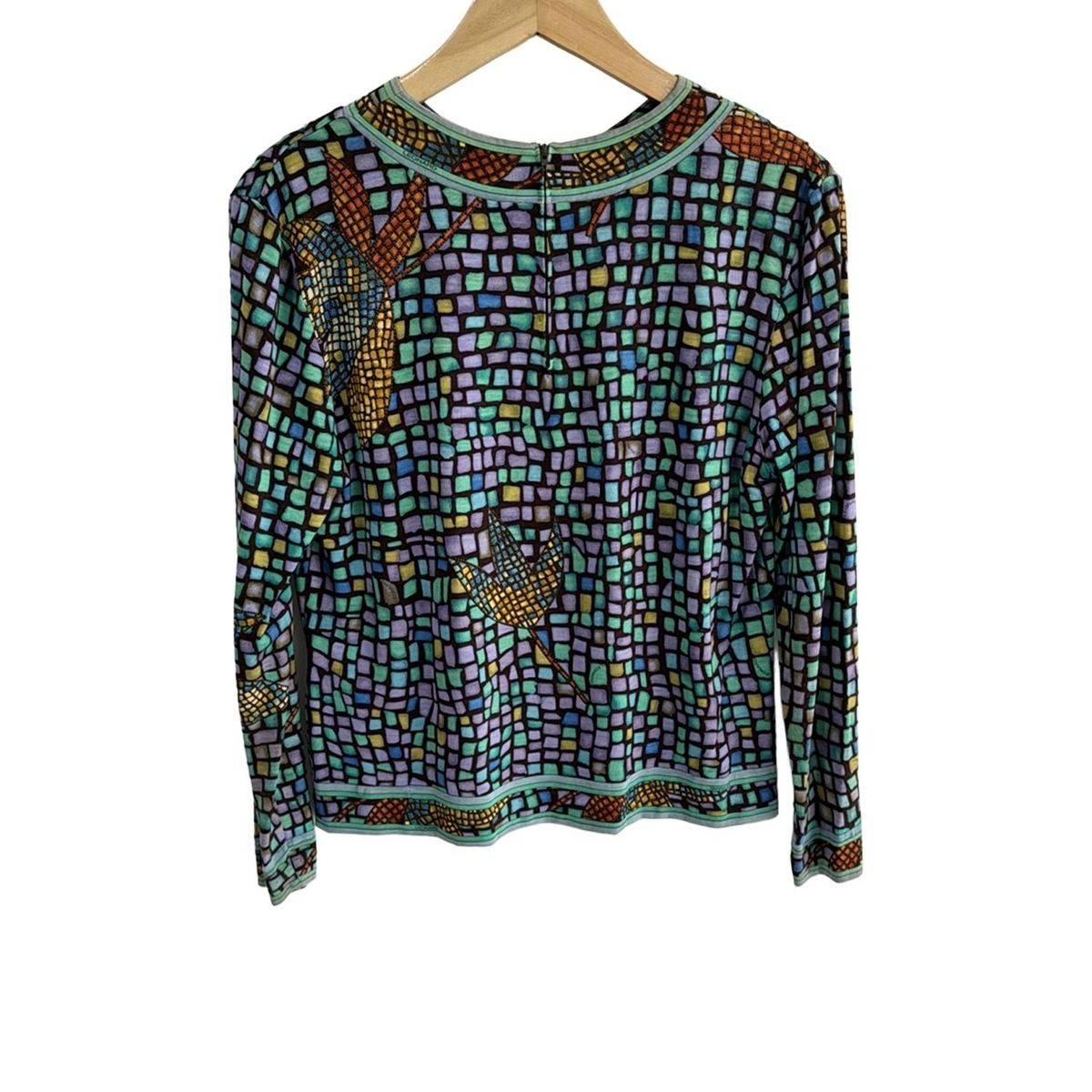 LEONARD レオナール 長袖カットソー サイズL レディース - オレンジ×ブルー×マルチ クルーネック 花柄