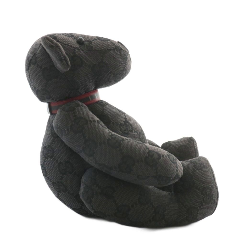 グッチ GUCCI ぬいぐるみ 人形 テディベア クマ GGキャンバス 総柄 ロゴ 黒 ブラック XZ OH GY 19