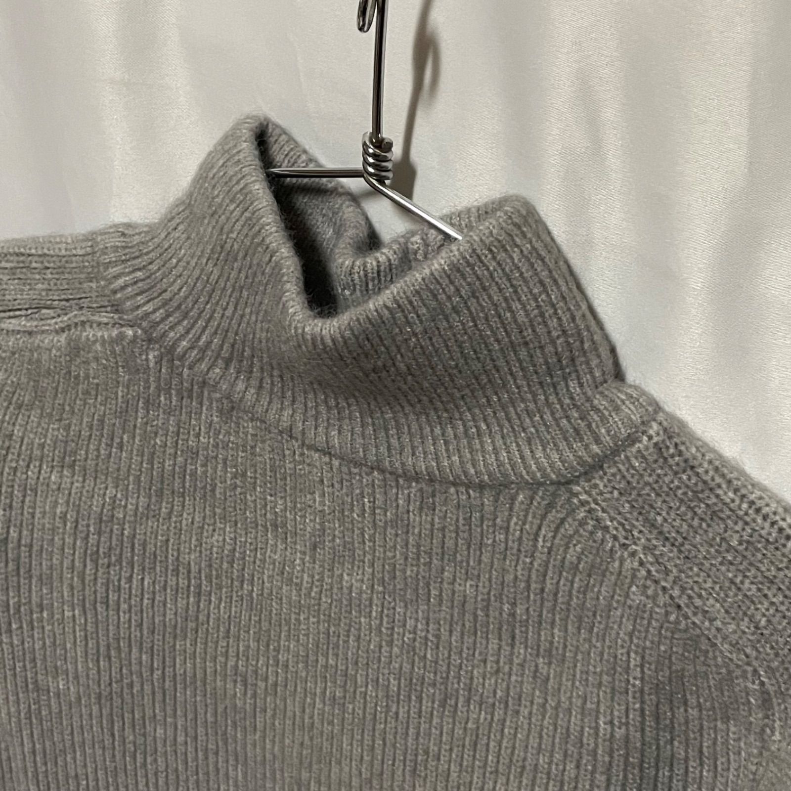 グレー タートルネックニット セーター メンズ 【XXL】相当 ハイネック
