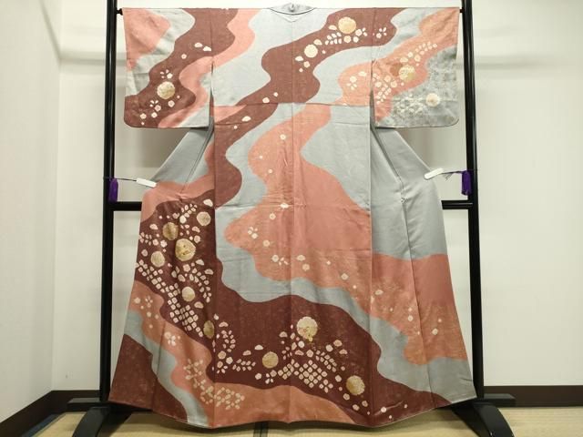 平和屋着物●訪問着　絞り　刺繍　雪輪花文　金彩　正絹　逸品　CAAY8126gh 平和屋着物○訪問着 絞り 刺繍 雪輪花文 金彩 正絹 逸品 CAAY8126gh 平和
