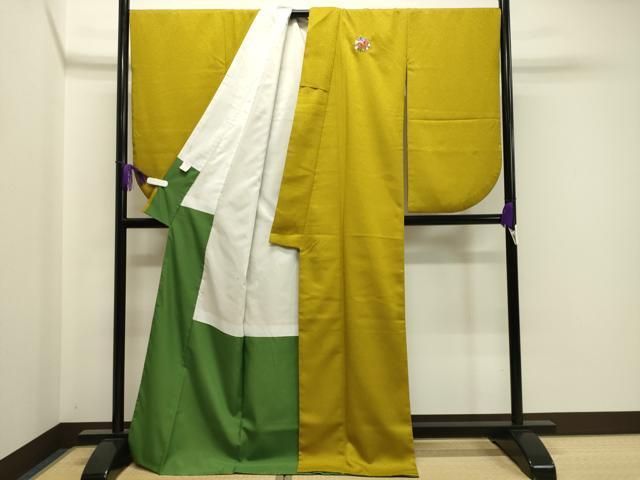 平和屋着物●小振袖　二尺袖　金色　洗える着物　CAAY8166gh 平和屋着物○小振袖 二尺袖 金色 洗える着物 CAAY8166gh 平和屋着物