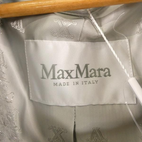MAXMARA マックスマーラ 10160123 000 ARCOコート 1点 XS アルパカ シルク シルバー ラメ チェスター 長袖 レディース AN2347W4 GULLKHAN_COM