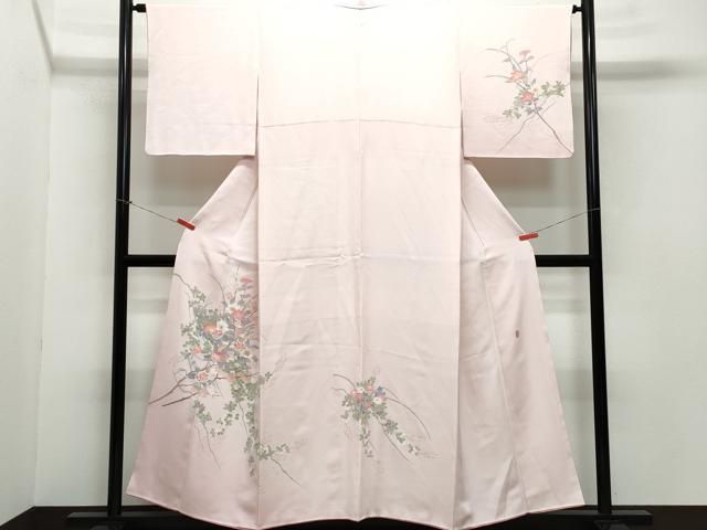 平和屋着物●本加賀友禅作家　岡本幸治　訪問着　草花文　正絹　逸品　CAAZ1051vf 平和屋着物○本加賀友禅作家 岡本幸治 訪問着 草花文 正絹 逸品