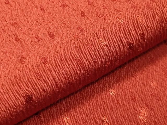 平和屋着物○小振袖 二尺袖 孔雀花文 丹色 金銀彩 洗える着物