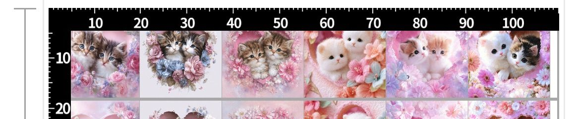 １５.ハートの穴から子猫のパネル生地