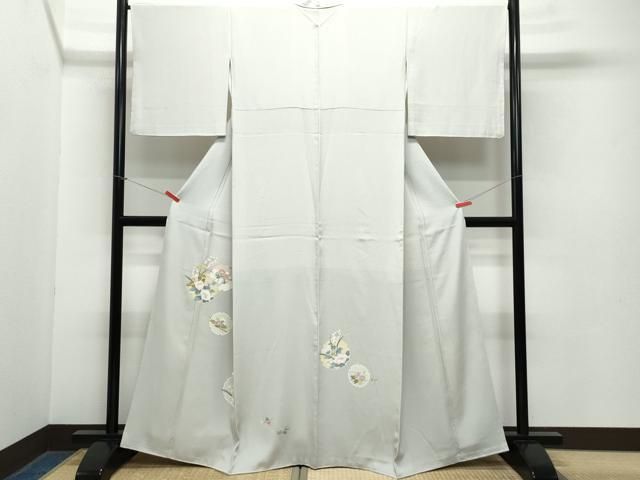 平和屋着物●訪問着　友禅　雪輪草花文　正絹　逸品　CAAZ1187vf 平和屋着物○訪問着 友禅 雪輪草花文 正絹 逸品 CAAZ1187vf - メルカリ