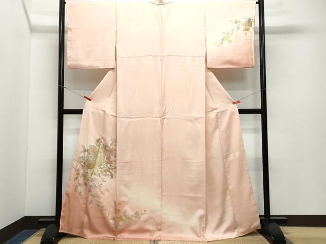 平和屋着物●金彩友禅　卓越技能者・名工・和田光正　訪問着　流水御所車花文　暈し染め　金銀彩　正絹　逸品　CAAZ1195vf 平和屋着物○金彩友禅 卓越技能者・名工・和田光正 訪問着 流水御所車