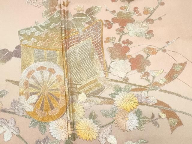 平和屋着物○金彩友禅 卓越技能者・名工・和田光正 訪問着 流水御所車