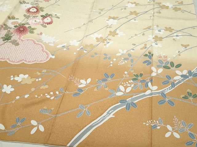 正絹【未使用】極上逸品【トールサイズ】本金箔 本金糸総刺繍 訪問着4点フルセット 平和屋着物○訪問着 総刺繍 草花文 金糸 正絹 逸品 CAAZ8011vf