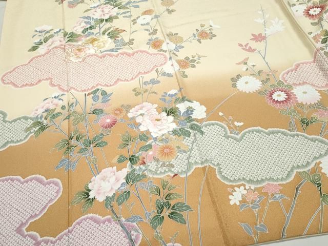平和屋着物●訪問着　総刺繍　草花文　金糸　正絹　逸品　CAAZ8011vf 平和屋着物○訪問着 総刺繍 草花文 金糸 正絹 逸品 CAAZ8011vf